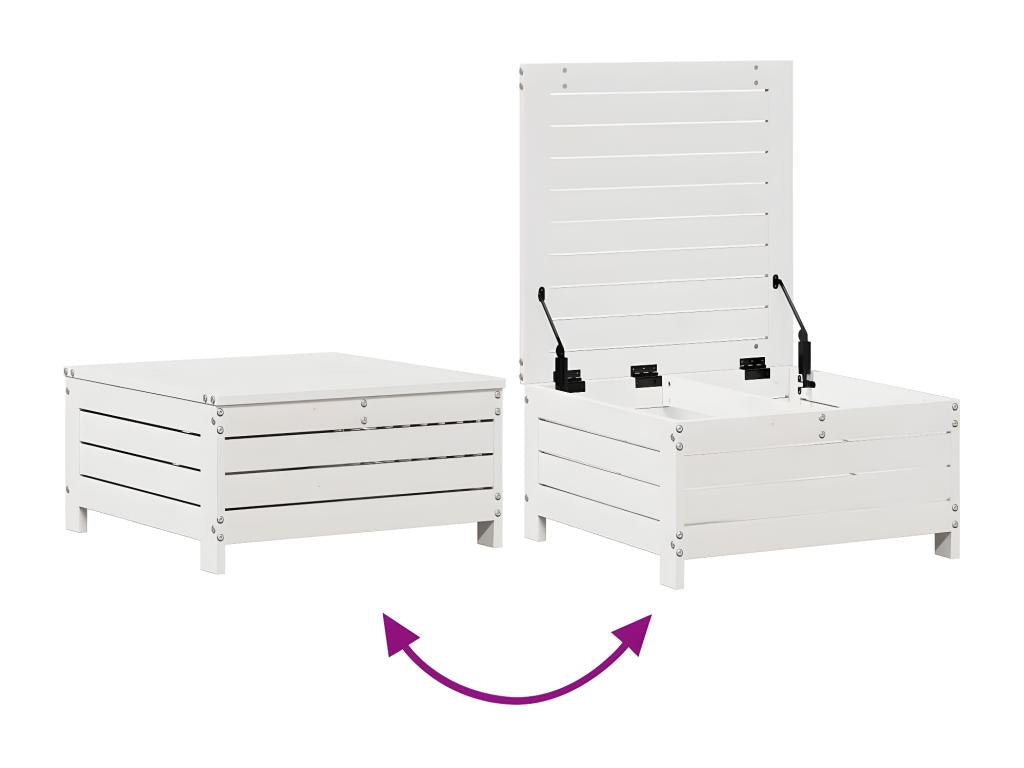 Garden furniture set with cushions, 6 pieces, white, solid pine wood, FBLA88745