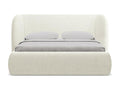 Velvet storage bed 140x200 - light beige - Luxameub POXQ73630