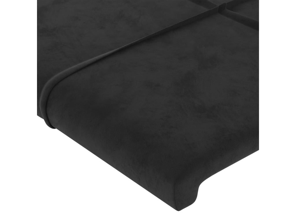 Black LED Headboard 160x5x118/128 cm Velvet XQQT89064