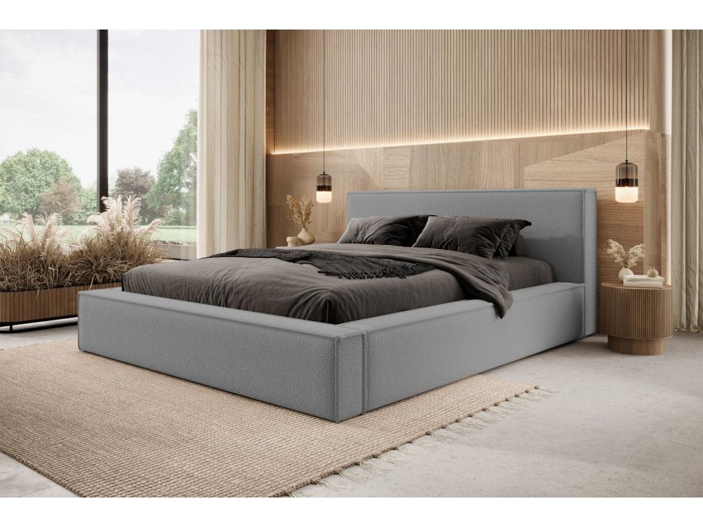 Upholstered double bed 140 cm - dark grey - BOCALIO PMCT29031