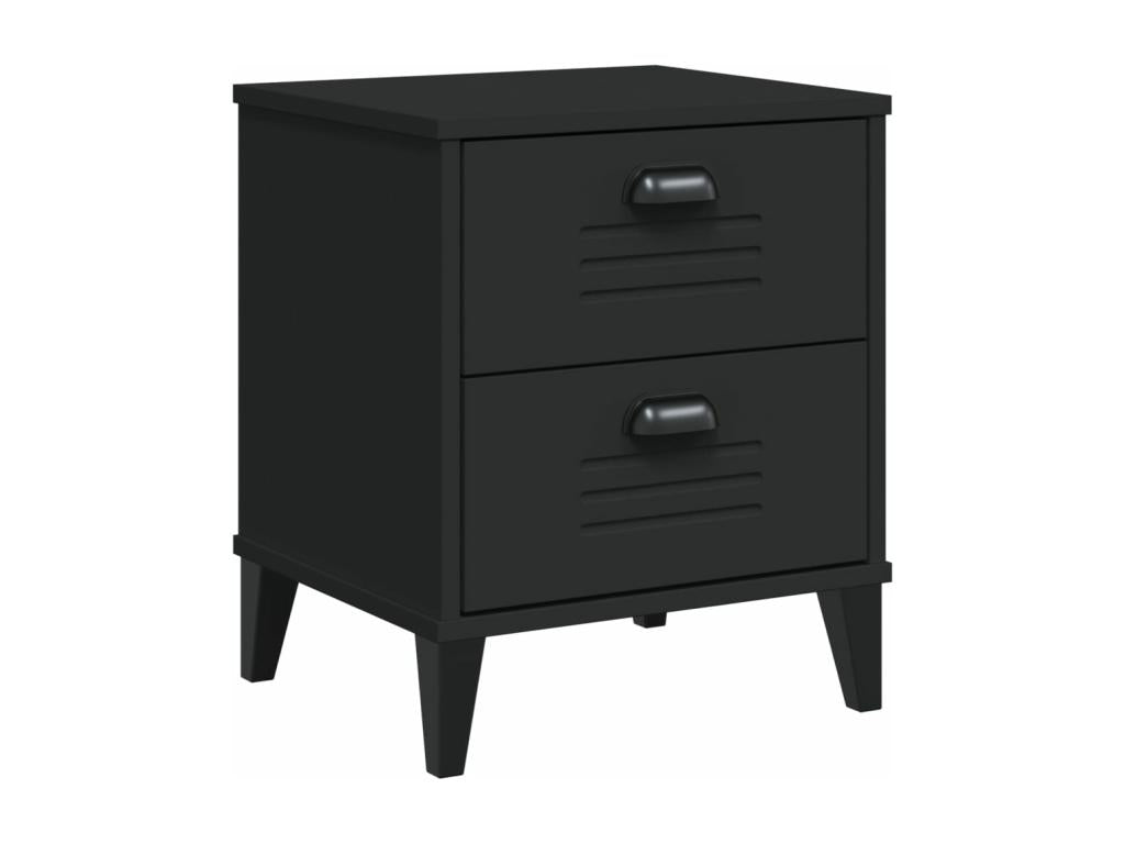 Luxameub black bedside table in solid pine wood FZKY86585