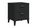 Luxameub black bedside table in solid pine wood FZKY86585