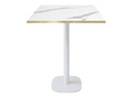 High table 70x70cm - Round model, white marble bench with brass edges CPKX69537