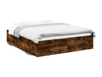 Smoked oak bed frame 150x200 cm engineered wood EWDR74388