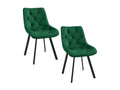 Set of 2 Luxameub SJ.33 Bottle Green Velvet Upholstered Dining Chairs WHMZ04719