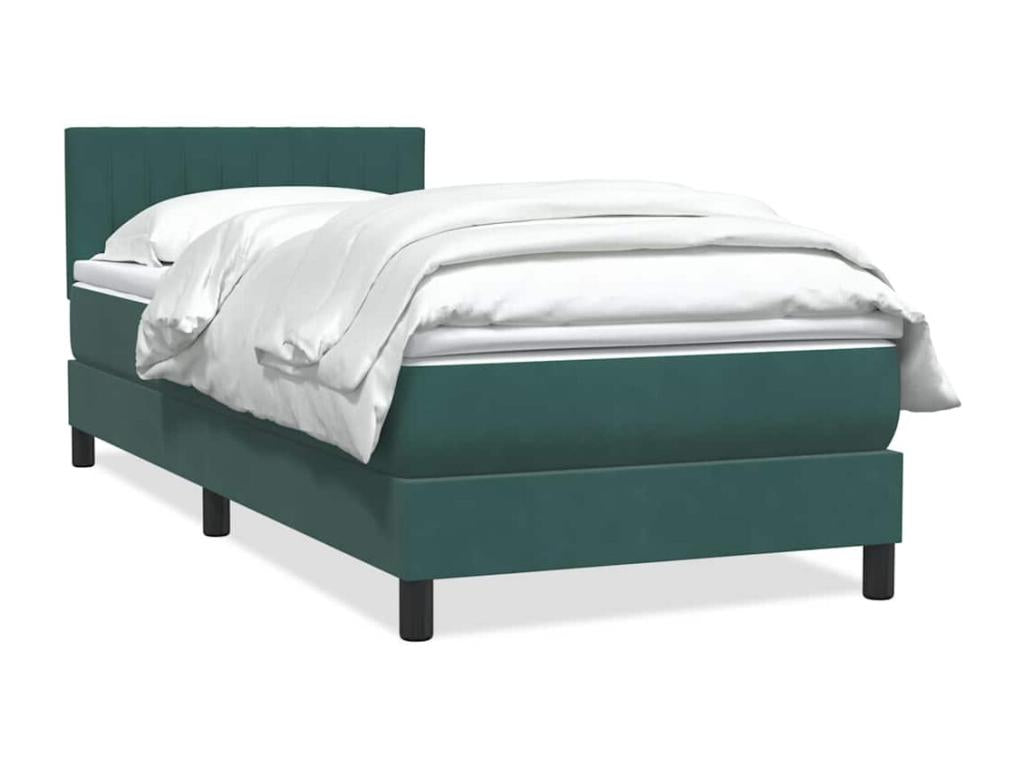 Luxameub bed base and dark green 90x220 cm velvet mattress PIUY14485