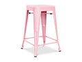 Luxameub 60cm Reinforced Matte Steel Industrial Stool -- Pink Color VZGK91176