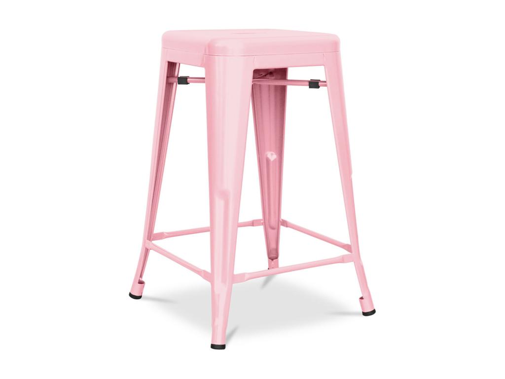 Luxameub 60cm Reinforced Matte Steel Industrial Stool -- Pink Color VZGK91176