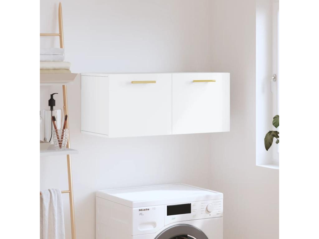 White wall cabinet 80x36.5x35 engineered wood XSWO09910