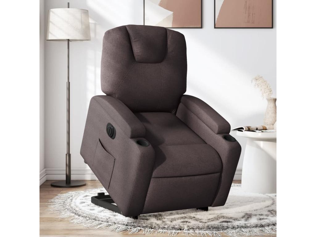 Dark brown fabric electric recliner chair QBBT59914