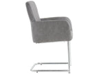 Set of 4 Upholstered Cantilever Chairs in Faux Leather - Grey KXNO37776