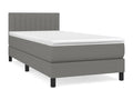 Upholstered bed base with mattress, dark grey, 80x200 cm, fabric, 6 SBNL46321