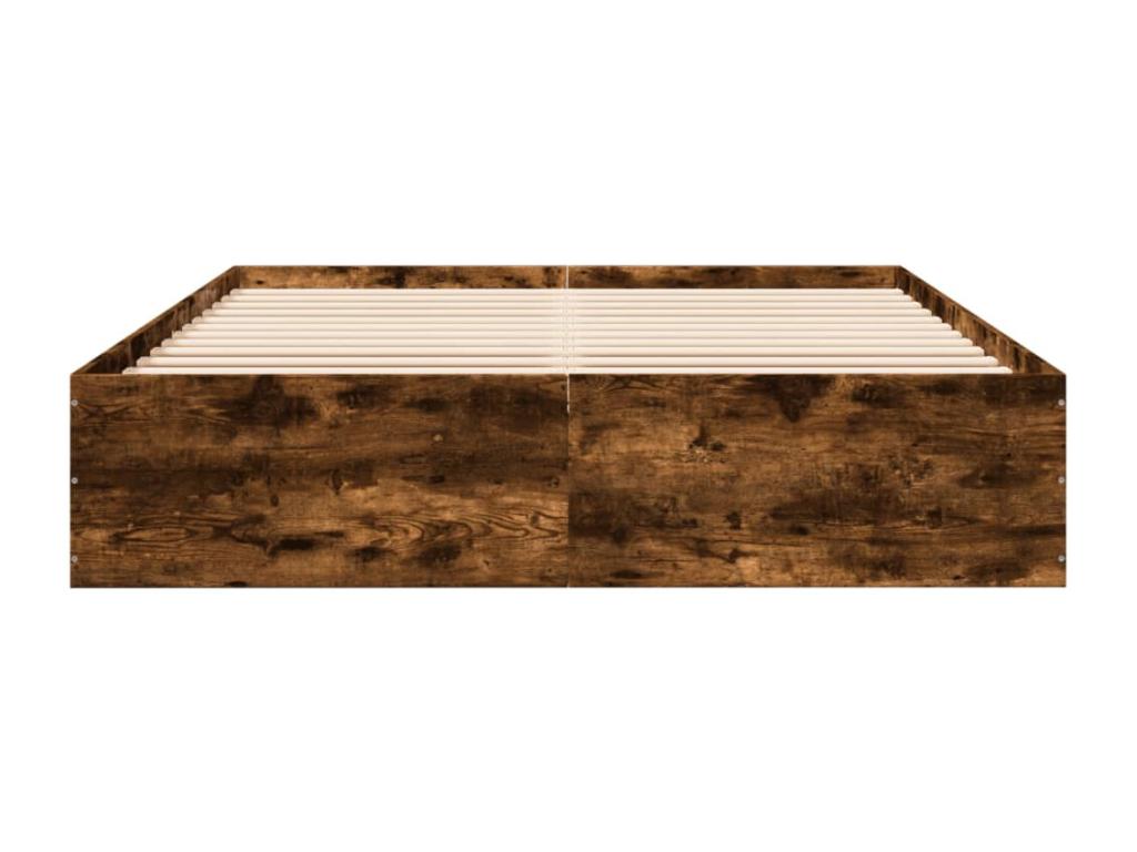 Smoked oak bed frame 150x200 cm engineered wood EWDR74388