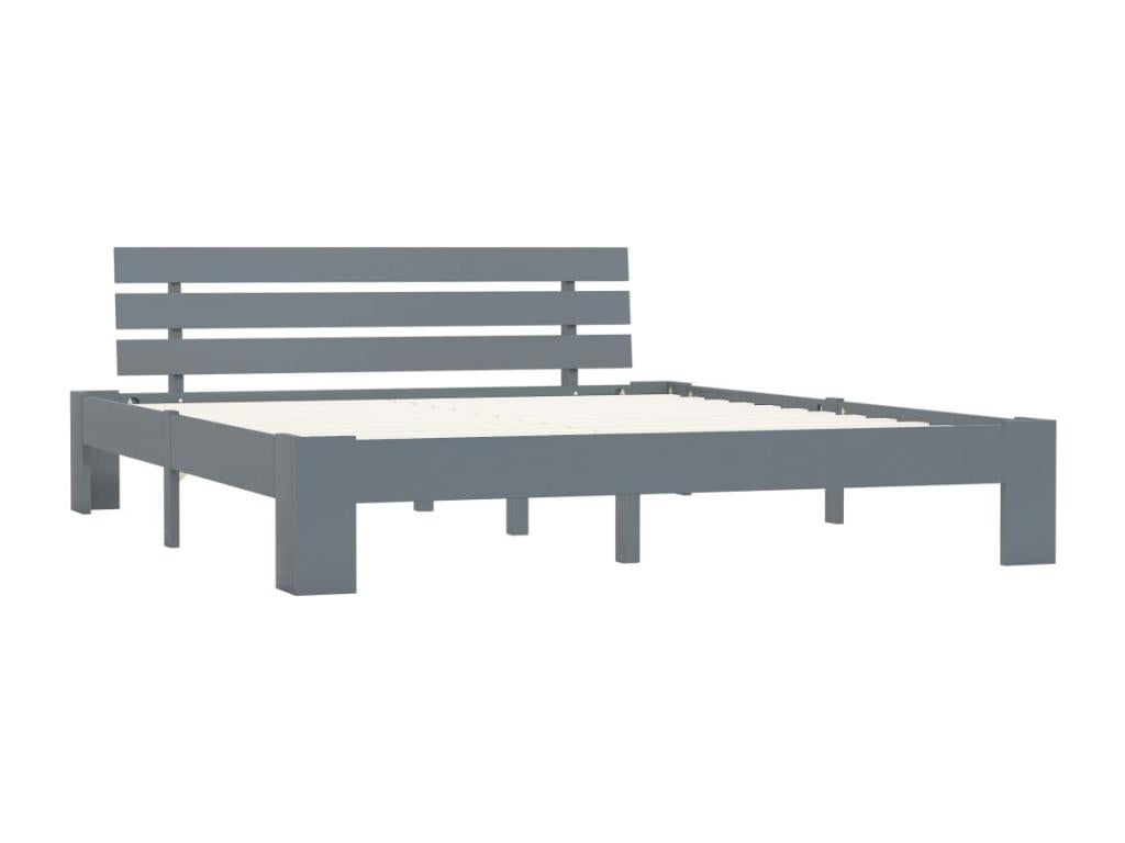 Grey bed frame, solid pine wood, 160x200 cm, HVMG71161