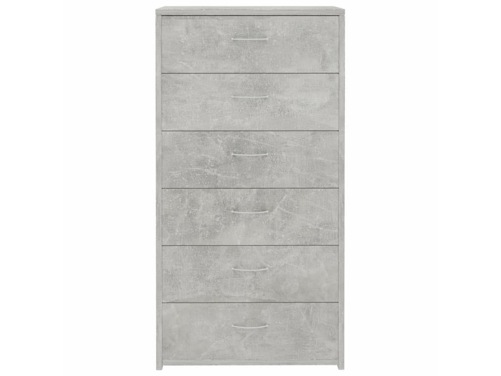6-drawer chest of drawers, concrete grey, 50x34x96 cm, WNOB41779