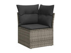11-piece garden furniture set with grey resin wicker cushions GWFJ13789