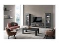 Luxameub - Complete Living Room Set, Anthracite Marble Effect, TV Unit and Display Cabinets with LEDs, Coffee Table CABO32994