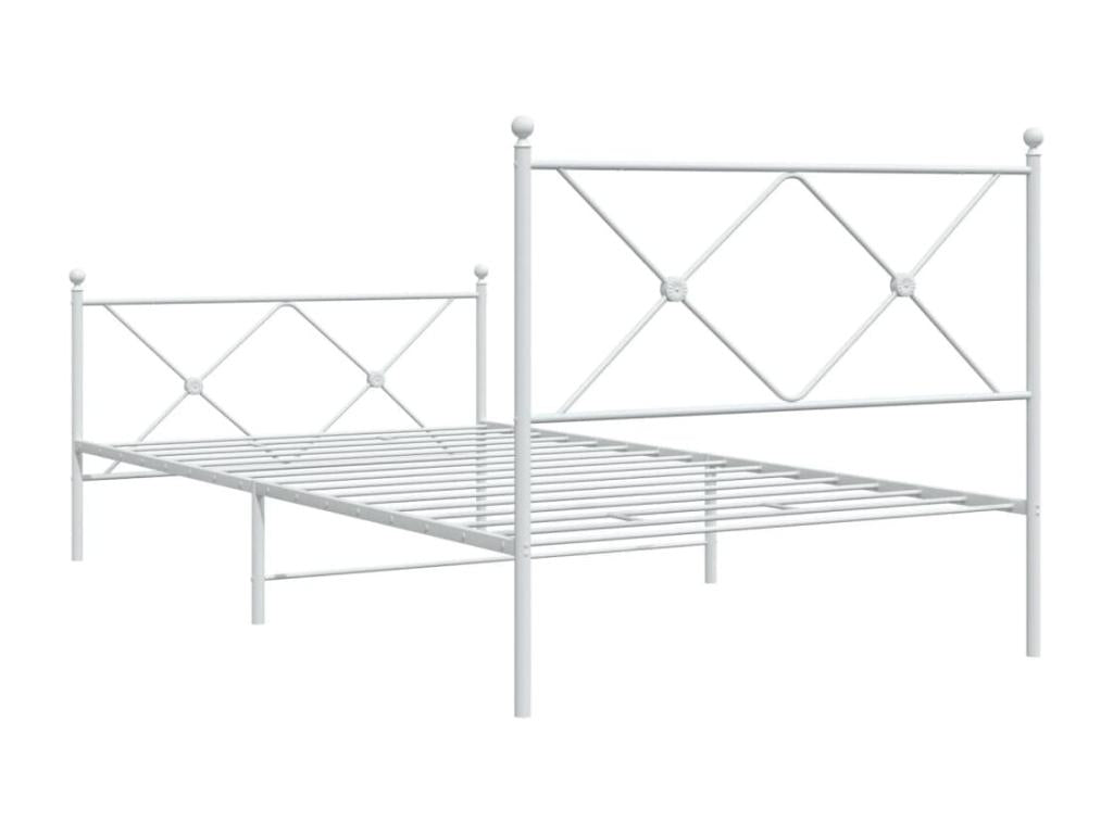 Metal bed frame without mattress and white bed legs 100x200 cm IGQR21055