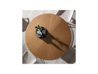 Round Dining Table Oak/Black Metal - Luxameub IYSK07572
