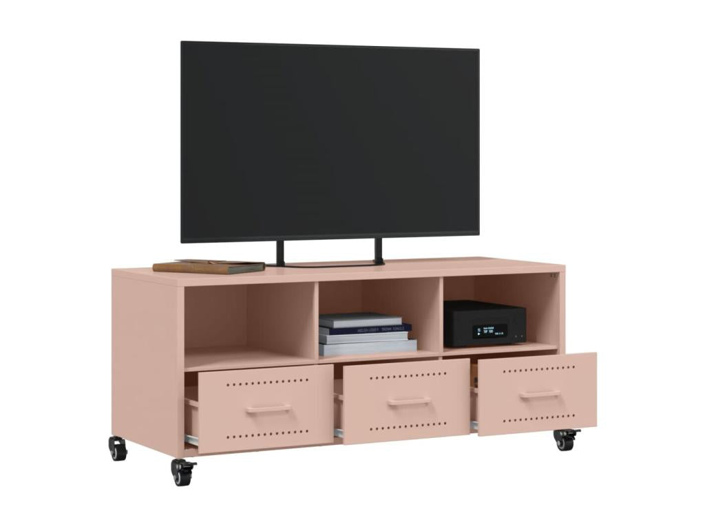 Pink TV stand 100.5x39x43.5 cm steel BUPQ31588