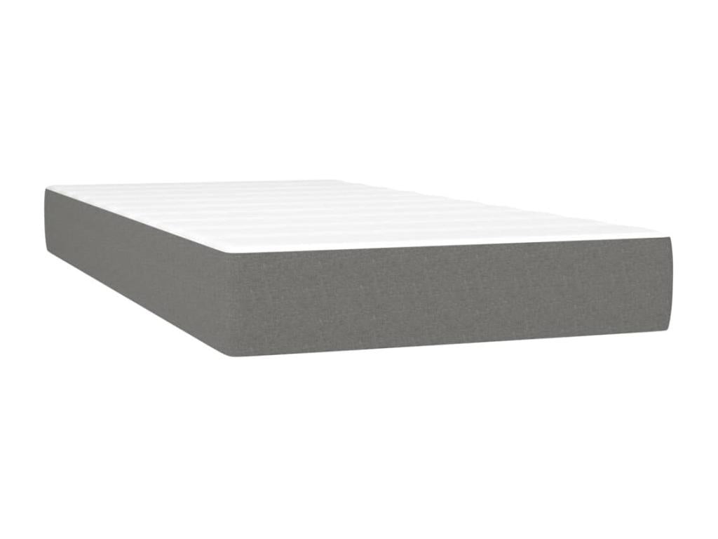 Upholstered bed base with mattress, dark grey, 80x200 cm, fabric, 6 SBNL46321