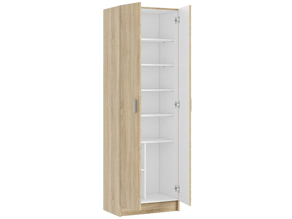 Wardrobe with 2 doors, Canadian Oak finish - Dimensions 180x58.5x37 cm QCHU45894
