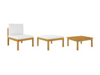 12-piece garden furniture set with cushions, cream color, solid wood, Luxameub 2 OIJS19876