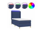 Upholstered bed base with mattress and blue LED lighting, 90x200 cm, fabric ZSUR42987