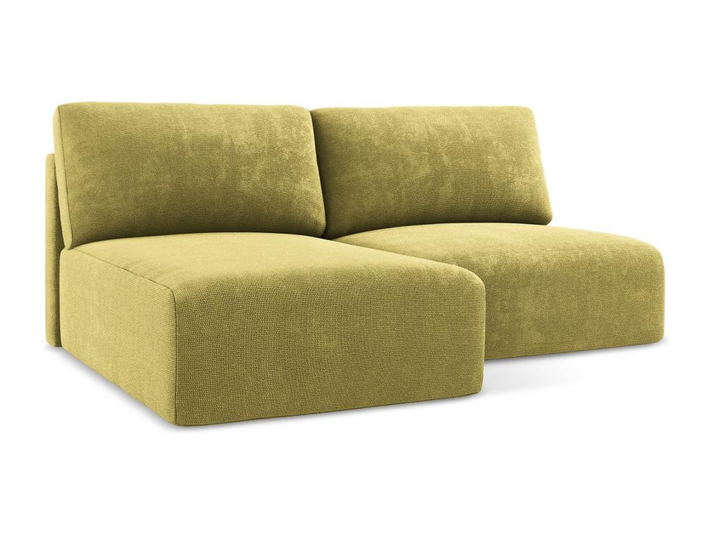 3-seater left-hand corner sofa bed without armrests in Chenille - lime green - Cosymeub AVCK54445