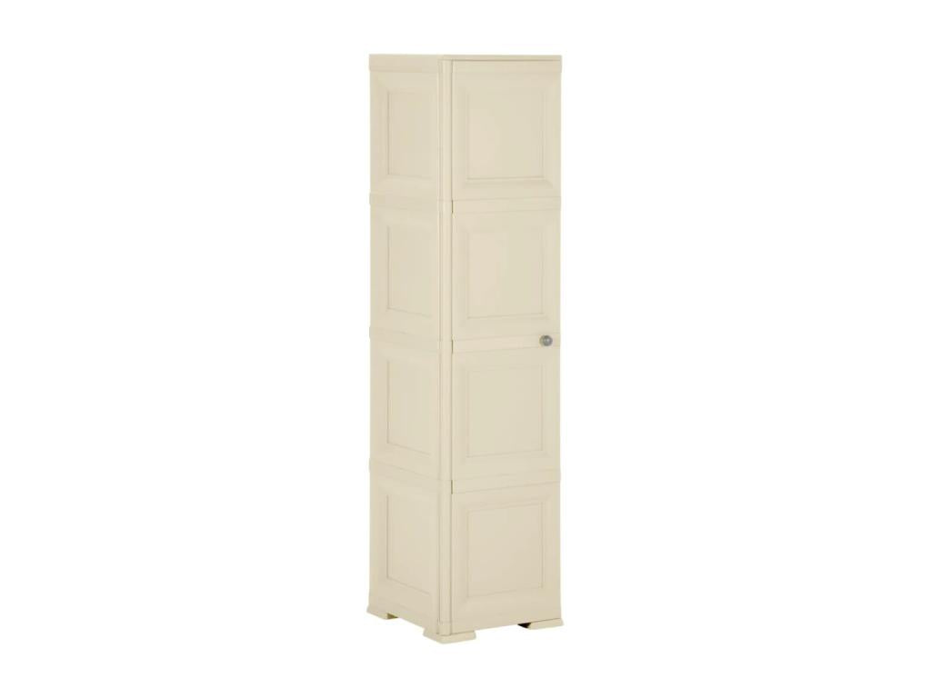 Plastic wardrobe 40x43x164 cm, white angora wood design, MNMJ64259