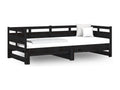 Sliding bed without mattress, black, 2 x 90x190 cm, YWLM19657