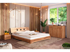 PINPAI - Low bed with headboard in natural oiled beech heartwood 160x200 HBCQ78892