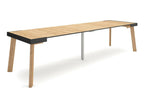 Extendable console table 300cm, seats 14, wooden legs JQQX38085