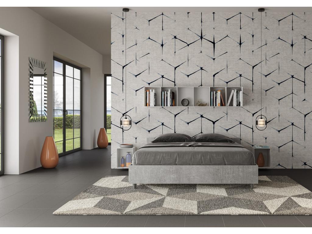 Luxameub UYVX09515 Double Raised Storage Bed 160x190 Concrete