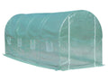 Tunnel greenhouse, 10 m² floor area, 5L x 2W x 2.10H m, reinforced tubular frame, zipped door, 8 roll-up windows, green GTNH83401