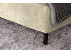 Bed - cream white woven fabric - Luxameub VXVM19225