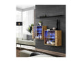 Chest of drawers - Switch SB III - 2 LED display cabinets - 1 shelf - Wood and black - Model 1 HSUX62901