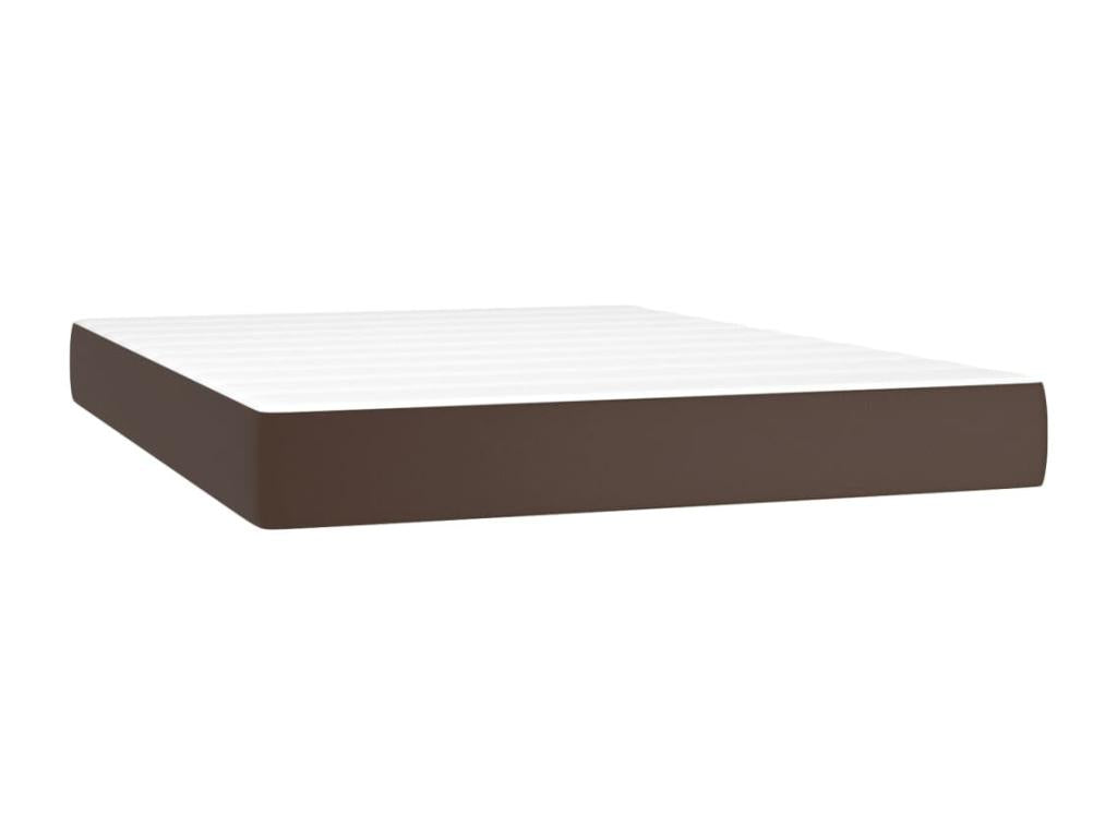 Upholstered bed base with mattress, brown, 180x200 cm, HYPU10670