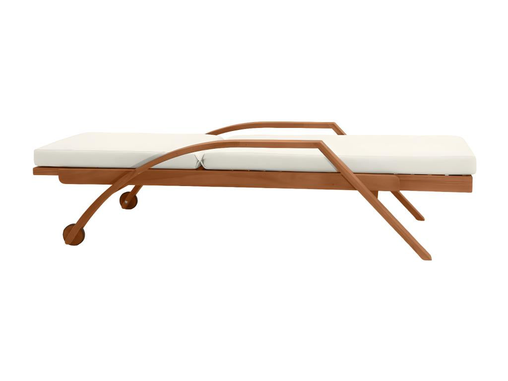 Artigeo OMCX45861 ecru and solid wood sun lounger