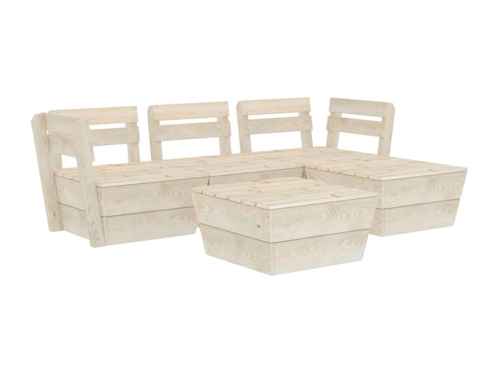 5-piece pallet garden furniture set, impregnated spruce wood LJZY96674