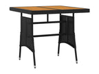 3-Piece Outdoor Dining Set, Black Wicker Resin HFMY47850