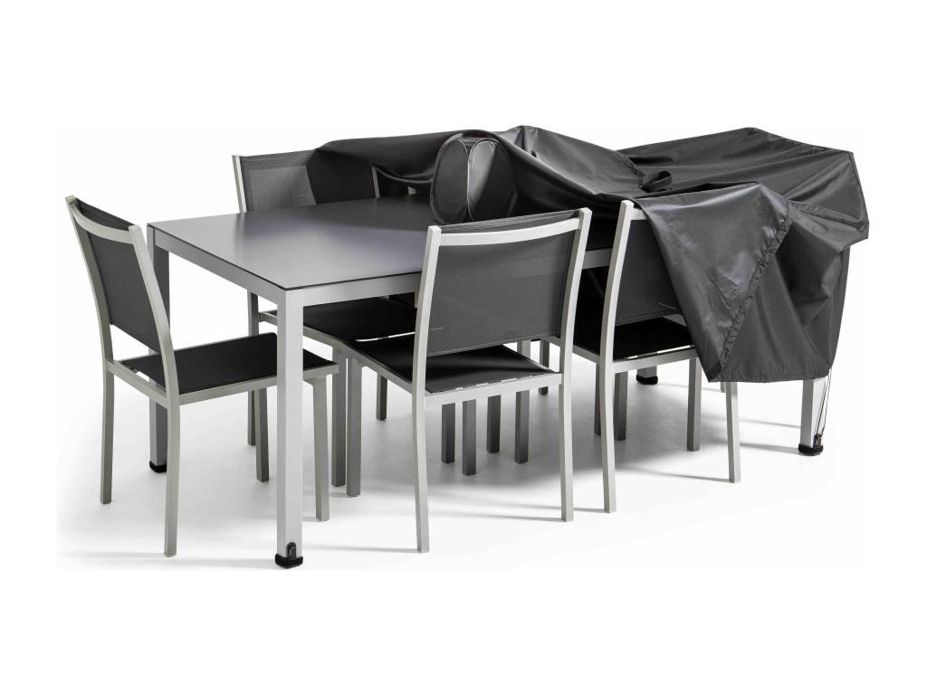 Black garden table cover 200x130 cm JTHL08883