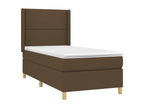 Upholstered bed base with mattress, dark brown, 100x200 cm ICBV24182