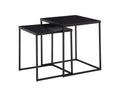 Black Square Metal Nesting Tables, Modern Low Side Tables, Set of 2 PHAO16930