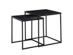 Black Square Metal Nesting Tables, Modern Low Side Tables, Set of 2 PHAO16930