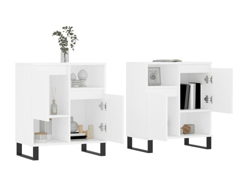 2-piece white engineered wood sideboard set DZUG58691