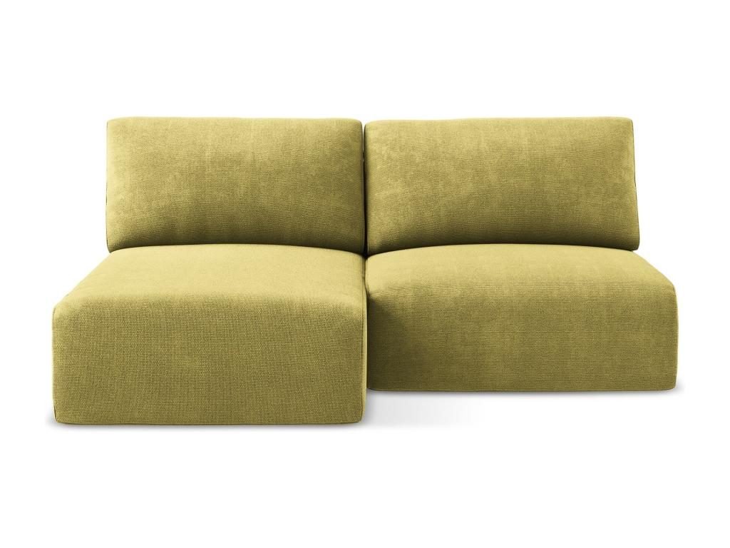3-seater left-hand corner sofa bed without armrests in Chenille - lime green - Cosymeub AVCK54445