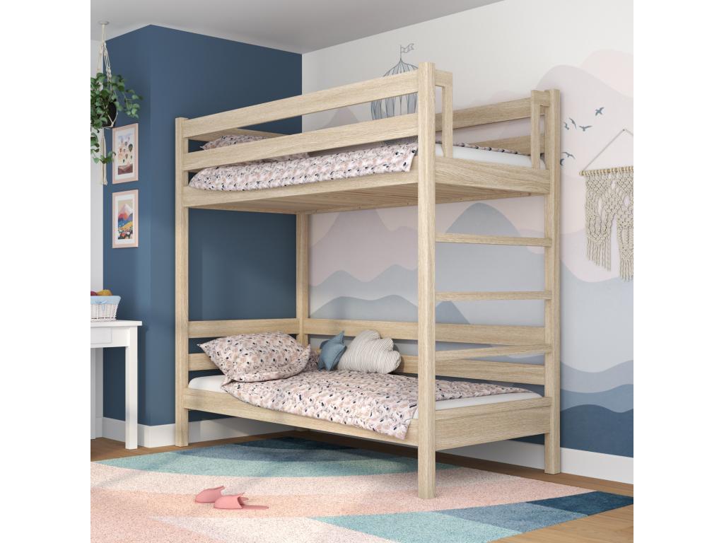 Oak bunk bed N03 Whitewashed Oak 120x200 XTJV86281