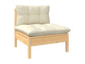9-piece garden furniture set with cream cushions, solid pine wood, UTLO11316