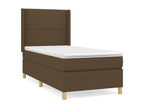 Upholstered bed base with mattress, dark brown, 100x200 cm ICBV24182